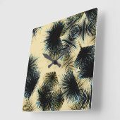 In de kleur Beige Vierkante Klok (Hoek)