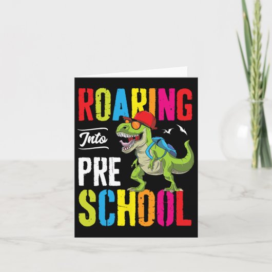 In de kleuterschool dinosaurus leraar Pre K terug  Kaart (Voorkant)