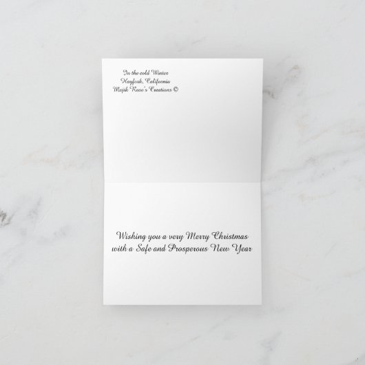 In de koude Winter/Kerstmis.... Kaart (Binnen)