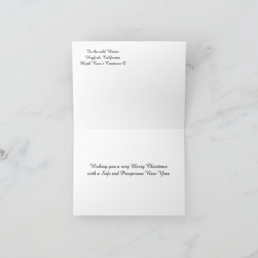 In de koude Winter/Kerstmis.... Kaart (Binnen)