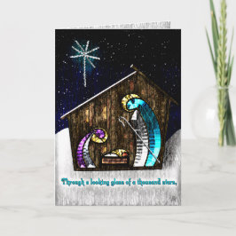 In de kribbe - gepersonaliseerd feestdagen kaart