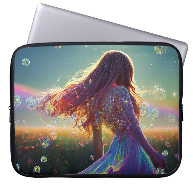 In de Kristalvelden onder de Starry Skies Laptop Sleeve (Voorkant)