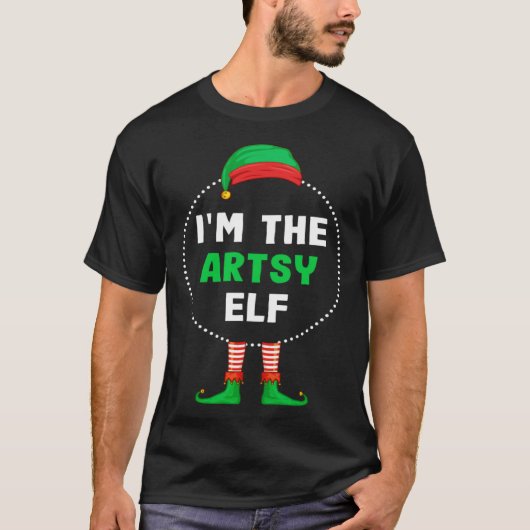 In de kunstzinnige Elf Kerstmis T-shirt (Voorkant)