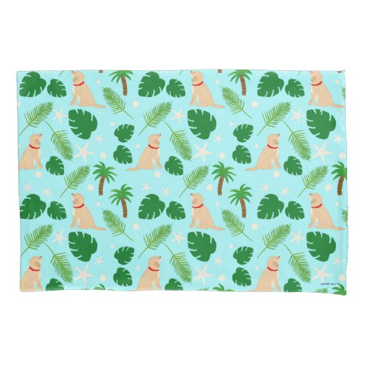 In de Kussenslopen van de Ocean Blue Tropical Pups (Voorkant-Links)