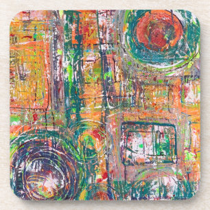 In de Leather Set van 6 Onderzetters