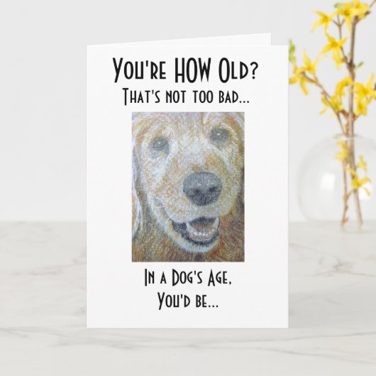 In de Leeftijd van een Hond Kaart (Gele Bloem)