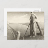 In de lente door Grant Wood Briefkaart (Voorkant / Achterkant)