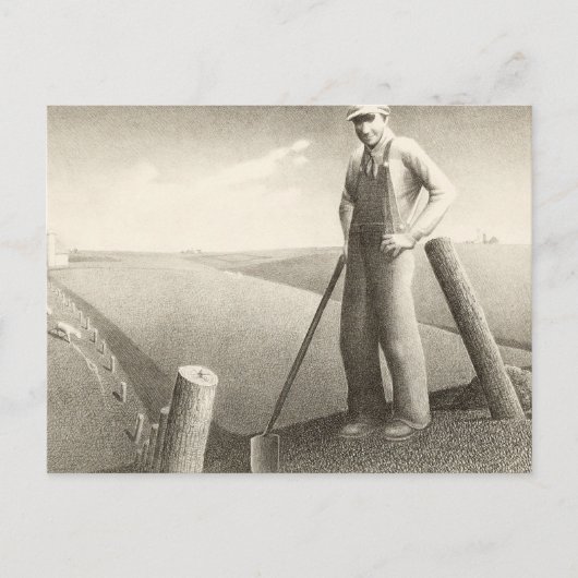 In de lente door Grant Wood Briefkaart (Voorkant)