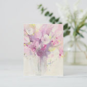 in de lente | Soft Pink Bouquet Briefkaart (Staand voorkant)