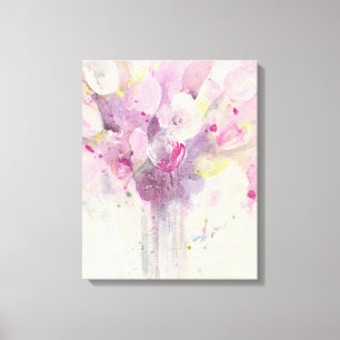 in de lente Soft Pink Bouquet Canvas Afdruk