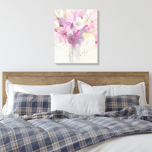  in de lente | Soft Pink Bouquet Canvas Afdruk (Insitu (Slaapkamer))