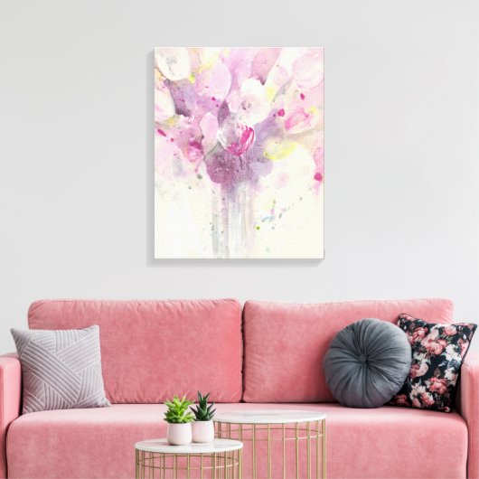  in de lente | Soft Pink Bouquet Canvas Afdruk (Insitu (Woonkamer))