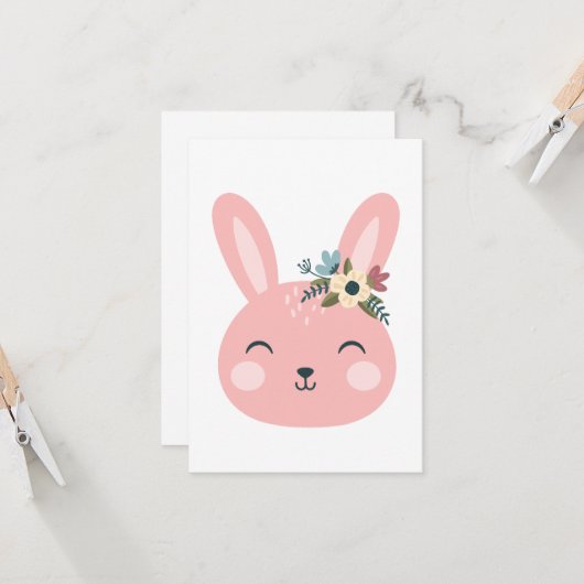In de lente springen met ons paasmeisje-ontwerp kaart (Voorkant / Achterkant in situ)