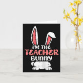 In de leraar Bunny Easter Egg Hunting Spring Wom Kaart (Gele Bloem)