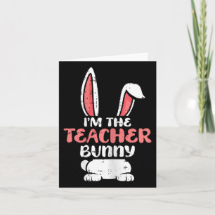 In de leraar Bunny Easter Egg Hunting Spring Wom Kaart