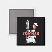 In de leraar Bunny Easter Egg Hunting Spring Wom Magneet (Voorkant / Achterkant)