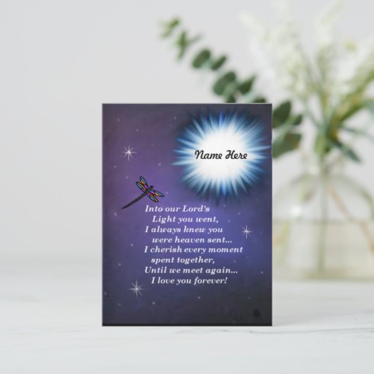 In de Lichte Dragonfly Briefkaart (Staand voorkant)