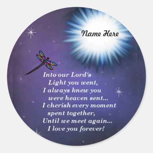 In de Lichte Dragonfly Ronde Sticker (Voorkant)