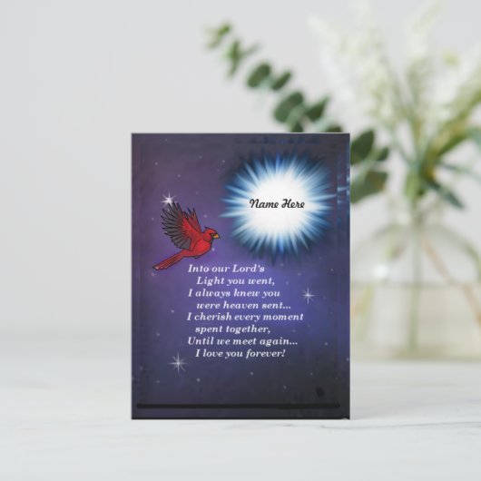 In de lichte kardinaal briefkaart (Staand voorkant)