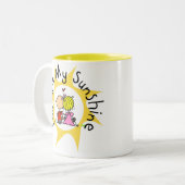 In de liefde ben je mijn zonneschijn tweekleurige koffiemok (Voorkant links)