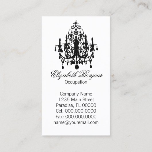 In de liefde kroonluchter ~ Visitekaartje (Achterkant)