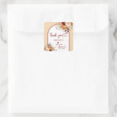 IN DE LIEFDE VALEN FLORALE BOOG BRUIDSSHOOWER VIERKANTE STICKER (Tas)