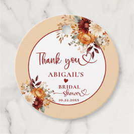 IN DE LIEFDE VALLEN FLORALE BOOG BRUIDSSHOWER BEDANKJES LABELS