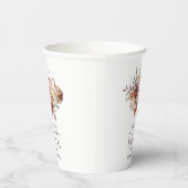 'In de Liefde vallen' Herfstbloesems Pompoen Bruid Papieren Bekers (Rechts)