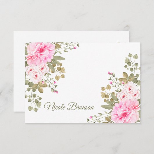 In de liefde voor roze platte banketbakkerswaren kaart (Voorkant / Achterkant)