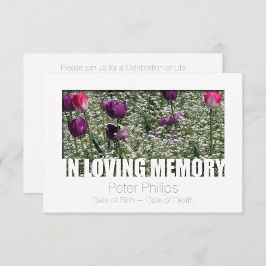 In de liefdevolle herinnering Sjabloon 11 Viering  Kaart (Voorkant / Achterkant)