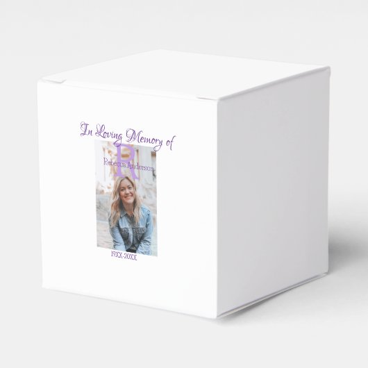 In de liefdevolle herinnering van herinnering houd bedankdoosjes (Voorkant Zijde)