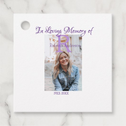 In de liefdevolle herinnering van herinnering houd bedankjes labels (Voorkant)