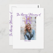 In de liefdevolle herinnering van herinnering houd briefkaart (Voorkant / Achterkant)