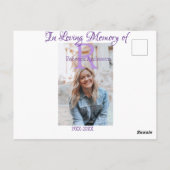 In de liefdevolle herinnering van herinnering houd briefkaart (Achterkant)