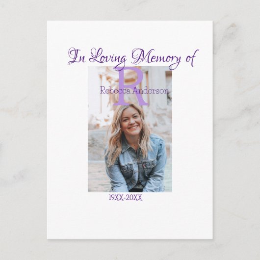 In de liefdevolle herinnering van herinnering houd briefkaart (Voorkant)