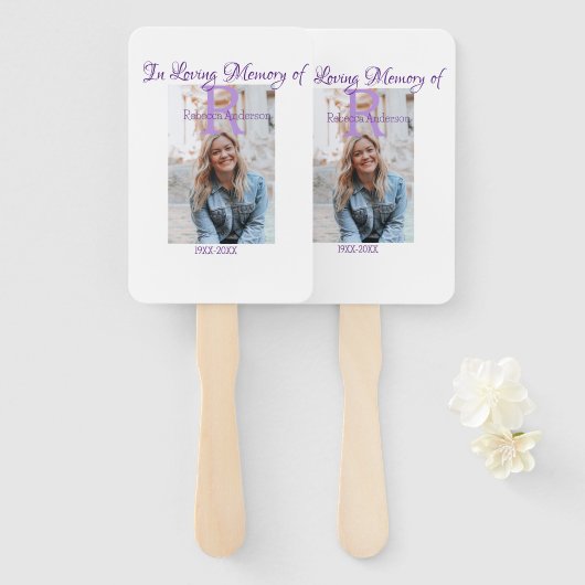 In de liefdevolle herinnering van herinnering houd handwaaier (Voorkant en achterkant)