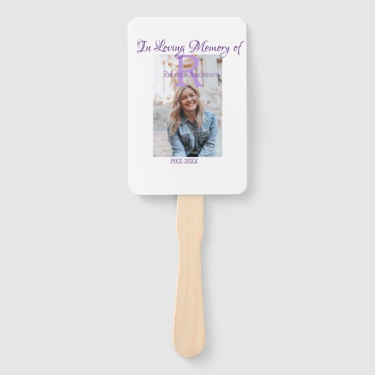 In de liefdevolle herinnering van herinnering houd handwaaier (Voorkant)