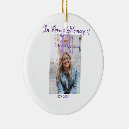 In de liefdevolle herinnering van herinnering houd keramisch ornament (Rechts)