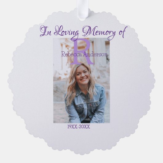 In de liefdevolle herinnering van herinnering houd ornament kaart (Achterkant)