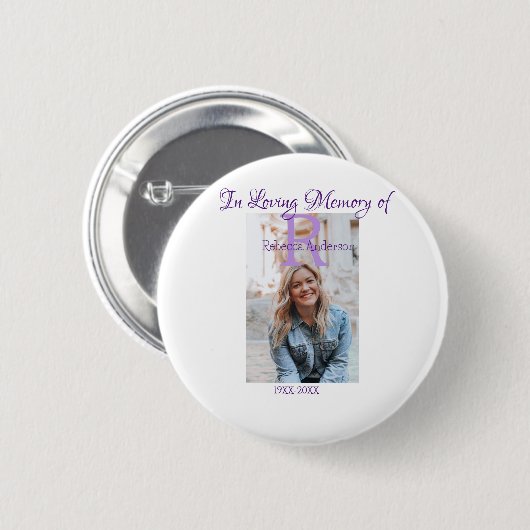 In de liefdevolle herinnering van herinnering houd ronde button 5,7 cm (Voorkant /achterkant)