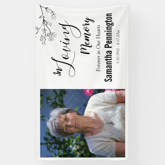 In de Loving Memory Herembrance Ceramony Spandoek (Verticaal)
