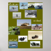 In de lucht op het land en per zee poster (Voorkant)