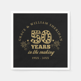 In de maak 50ste Jubileum zwart en goud Servet