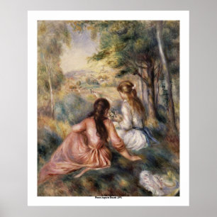 In de Meadow door Pierre-Auguste Renoir Poster