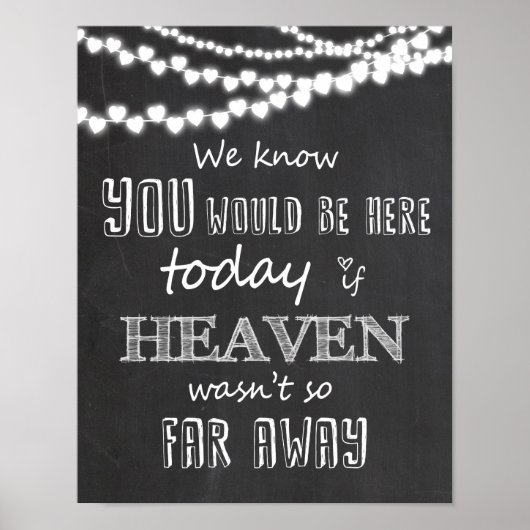 In de Memorial Table Chalk Loing Memory Wedding Si Poster (Voorkant)