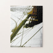 In de mist-talk wordt HMS Bounty Figurehead Foto v Legpuzzel (Verticaal)