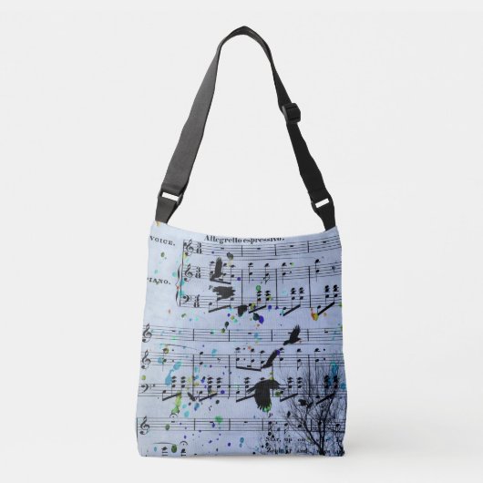 In de muziek kraait crossbody tas (Voorkant)