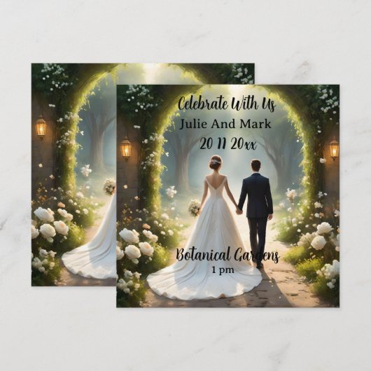 In de mystiek: de reis van de Pas getrouwd Save The Date (Voorkant / Achterkant)