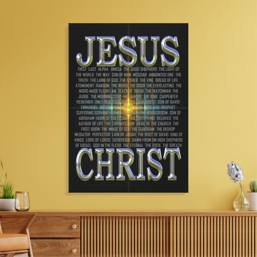 In de naam Jezus Christus Canvas Print (Insitu (Woonkamer))