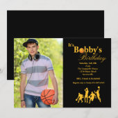 In de naam Photo Basketball Invitation Kaart (Voorkant / Achterkant)